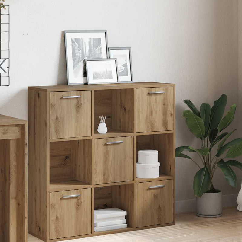 Bibliotecă, stejar artizanal, 90x28x90 cm, lemn prelucrat