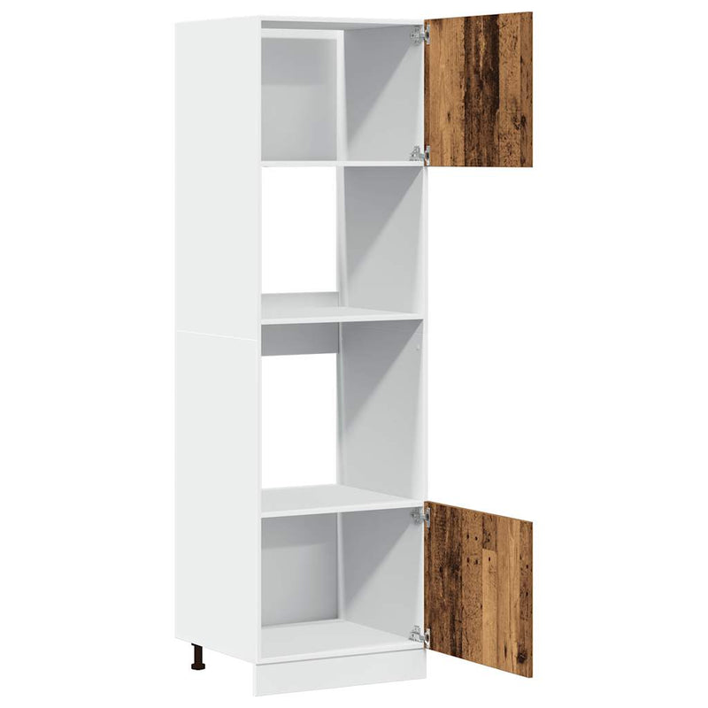 Dulap cuptor microunde “Lyon”, Lemn vechi, 60 x 57 x 207 cm