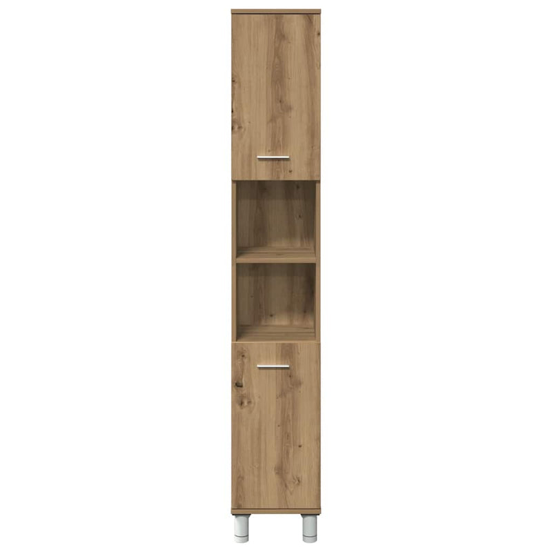 Dulap de baie, stejar artizanal, 30x30x179 cm, lemn prelucrat
