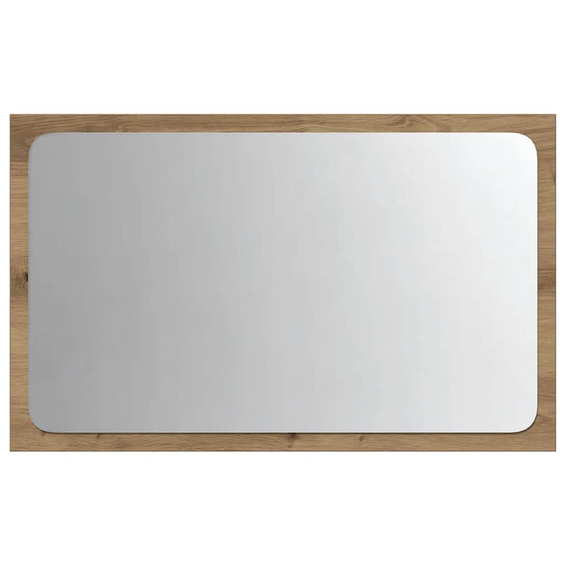 Oglindă de baie cu lumină LED, stejar artizanal, 60x8,5x38 cm