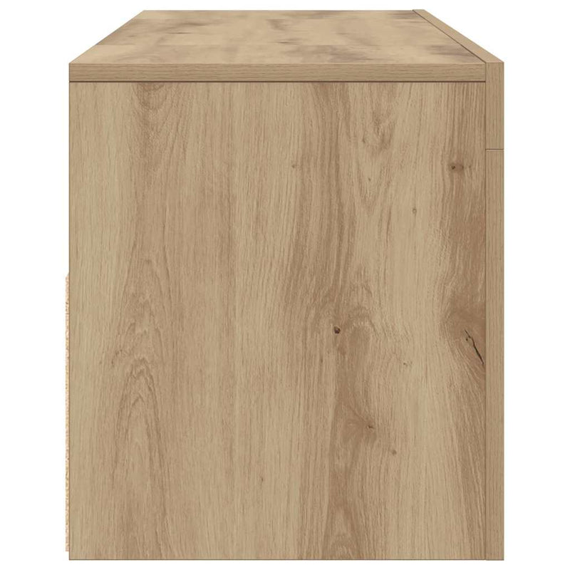Dulap TV cu LED stejar artizanal 120x35x40 cm lemn prelucrat