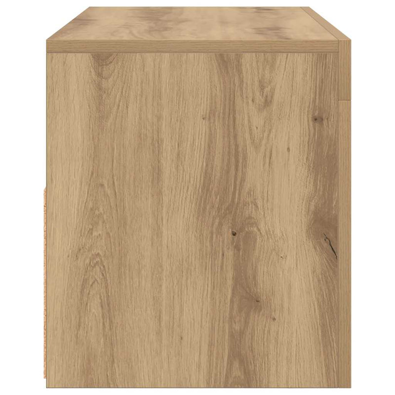 Dulap TV cu LED stejar artizanal 90x35x40 cm lemn prelucrat