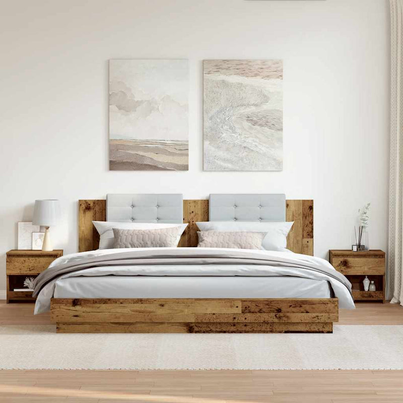 Noptiere 2 buc. Lemn vechi 40x30x39 cm Lemn prelucrat