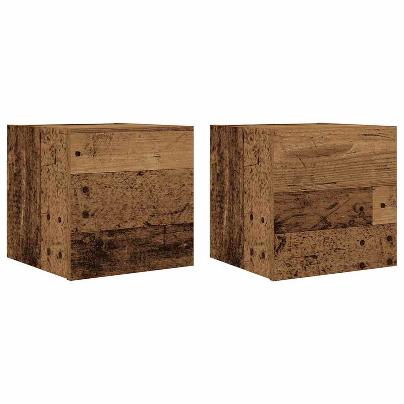 Dulapuri TV de perete, 2 buc., lemn vechi, 30,5x30x30 cm