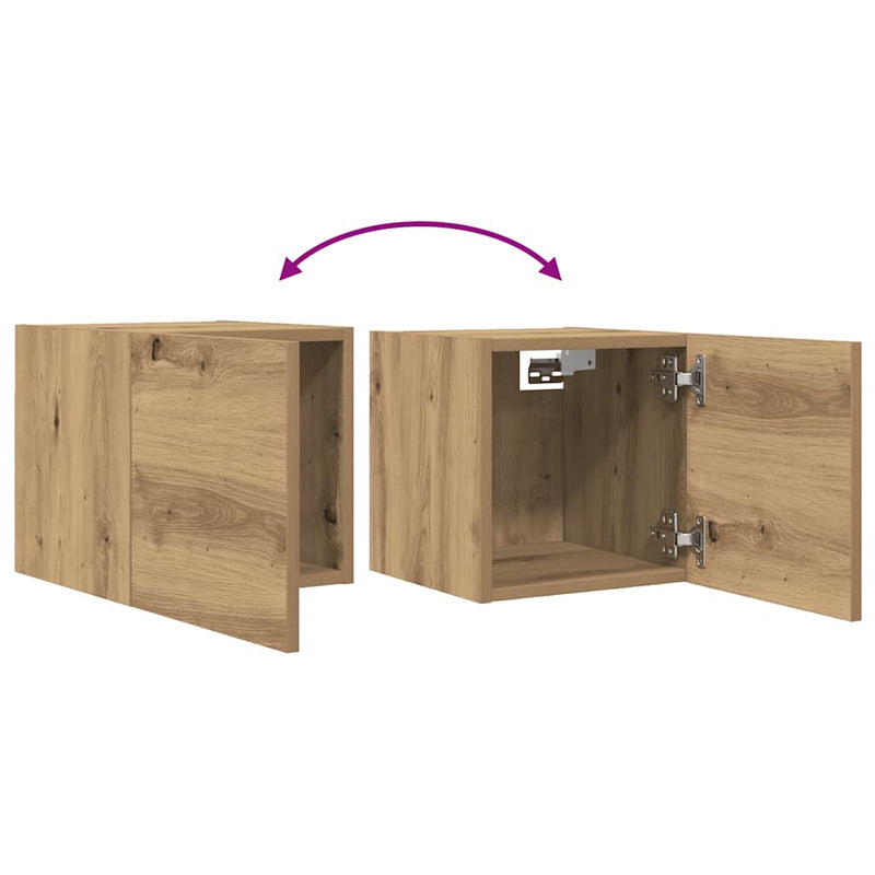Dulap TV montaj pe perete, stejar artizanal, 30,5x30x30 cm
