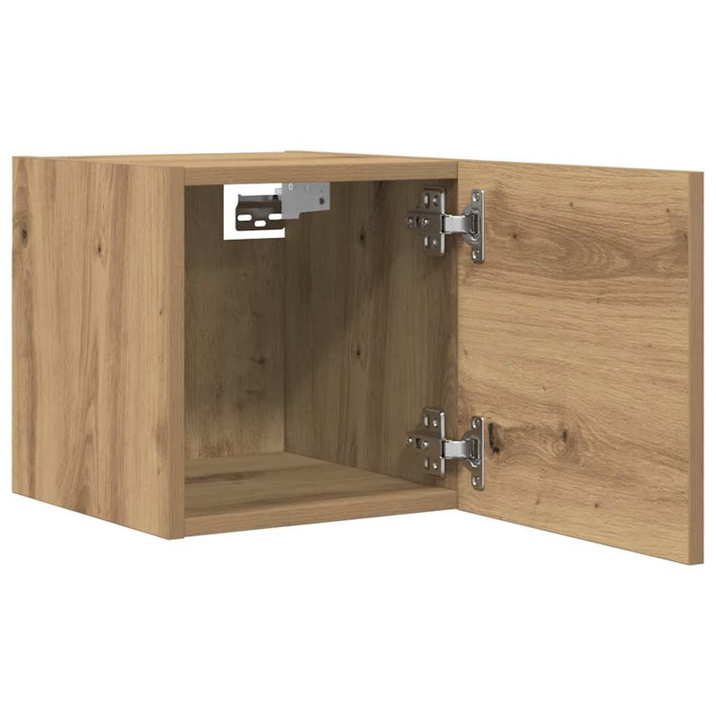 Dulap TV montaj pe perete, stejar artizanal, 30,5x30x30 cm
