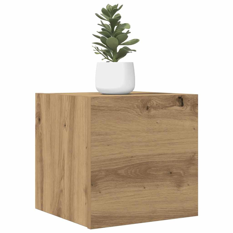 Dulapuri TV montaj perete 2 buc. stejar artizanal 30,5x30x30 cm