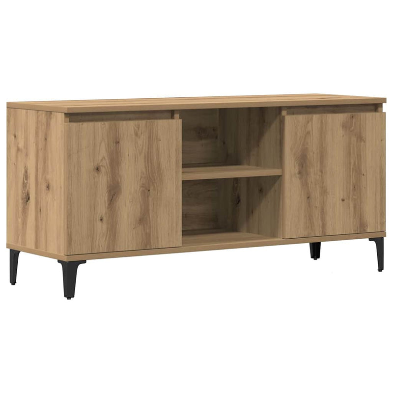Comodă TV, stejar artizanal, 102x35x50 cm, lemn prelucrat
