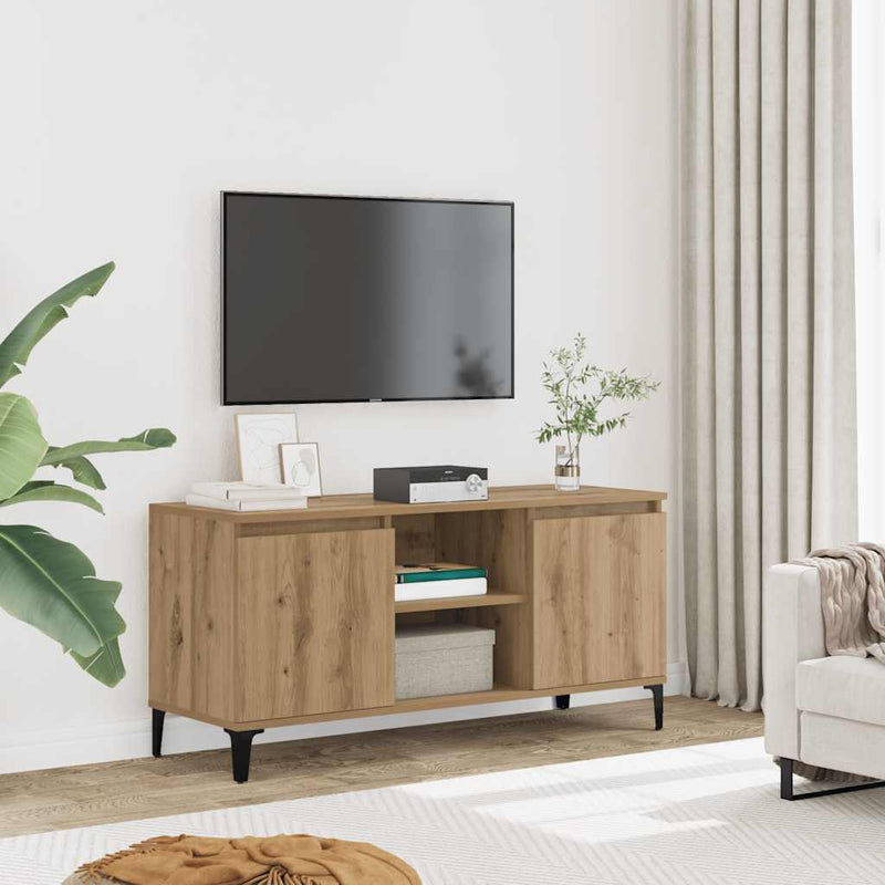 Comodă TV, stejar artizanal, 102x35x50 cm, lemn prelucrat