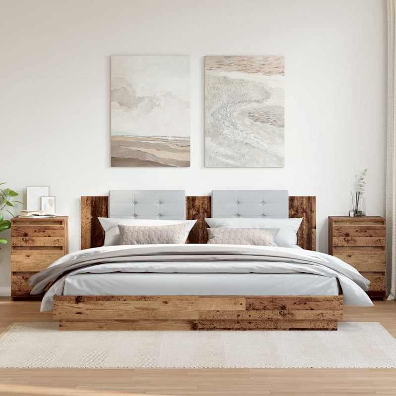 Noptiere, 2 buc., lemn vechi, 40x35x62,5 cm, lemn prelucrat