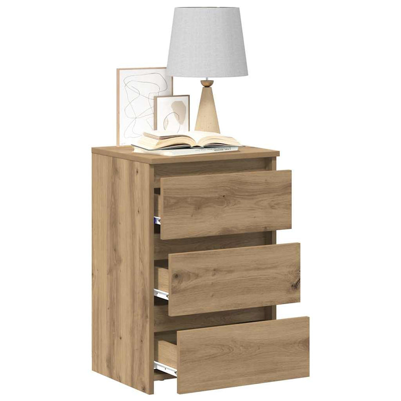 Noptiere, 2 buc., stejar artizanal 40x35x62,5 cm lemn prelucrat