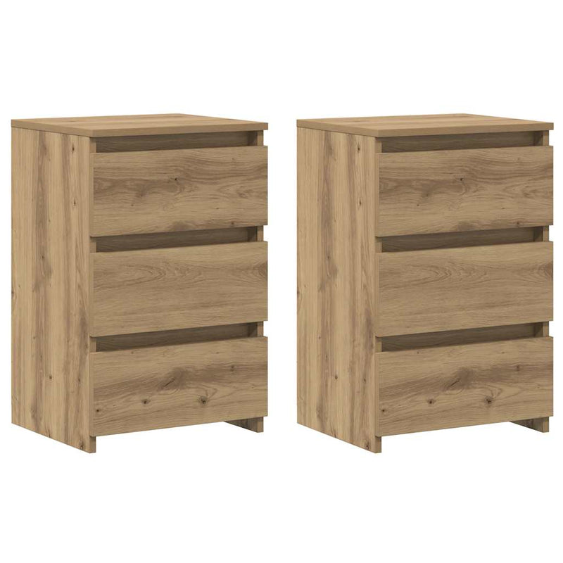 Noptiere, 2 buc., stejar artizanal 40x35x62,5 cm lemn prelucrat