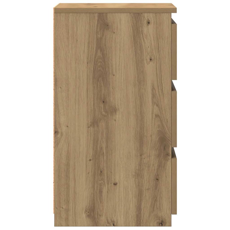 Noptiere, 2 buc., stejar artizanal 40x35x62,5 cm lemn prelucrat