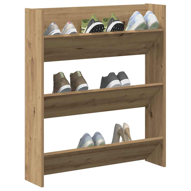 Pantofar perete, stejar artizanal, 80x18x90 cm, lemn prelucrat