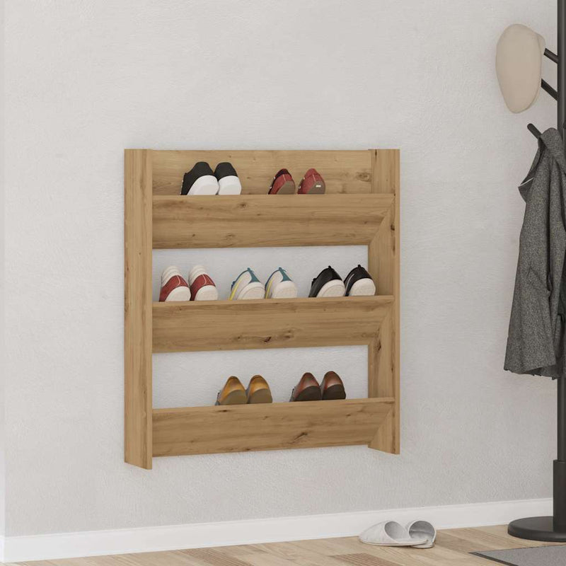 Pantofar perete, stejar artizanal, 80x18x90 cm, lemn prelucrat