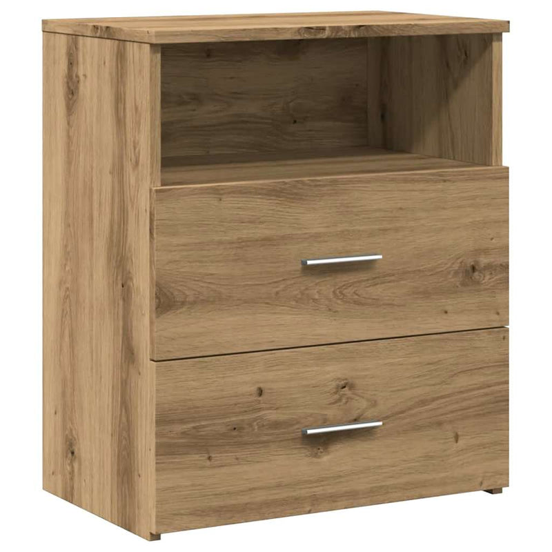 Noptiere, 2 buc., stejar artizanal, 50x32x60 cm, lemn prelucrat