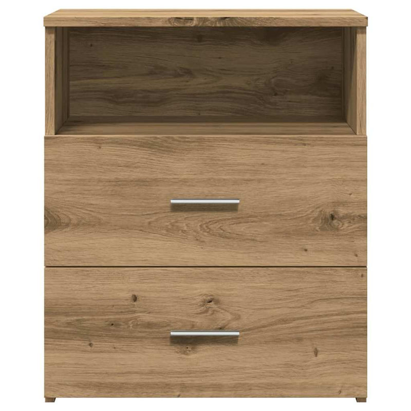 Noptiere, 2 buc., stejar artizanal, 50x32x60 cm, lemn prelucrat
