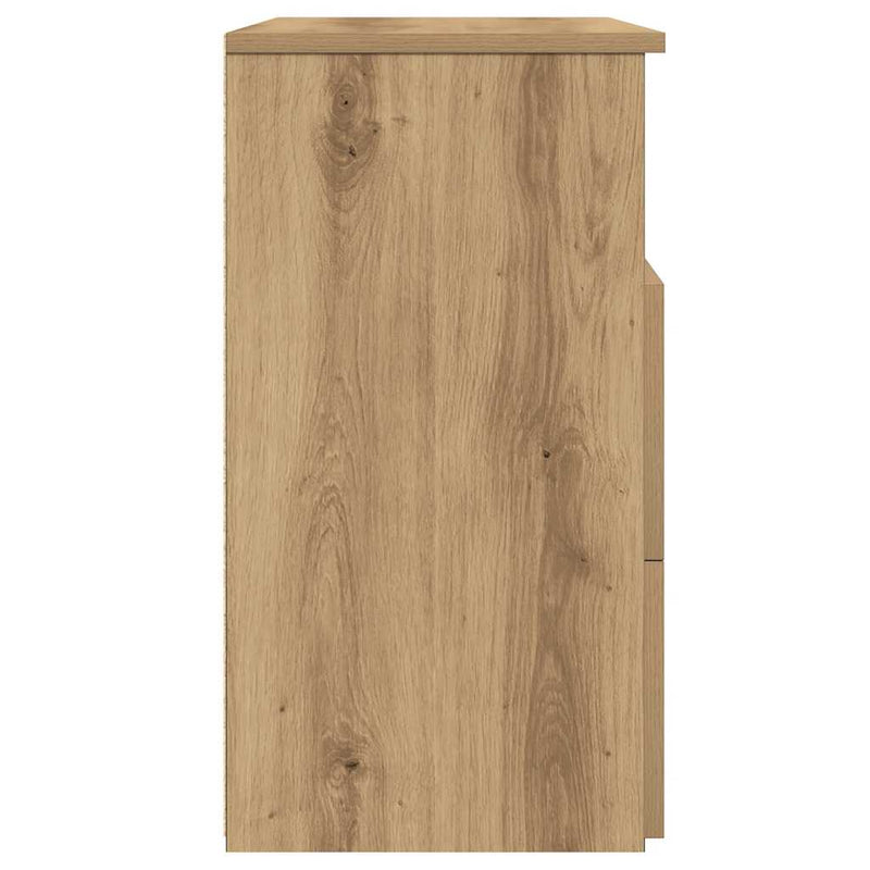 Noptiere, 2 buc., stejar artizanal, 50x32x60 cm, lemn prelucrat