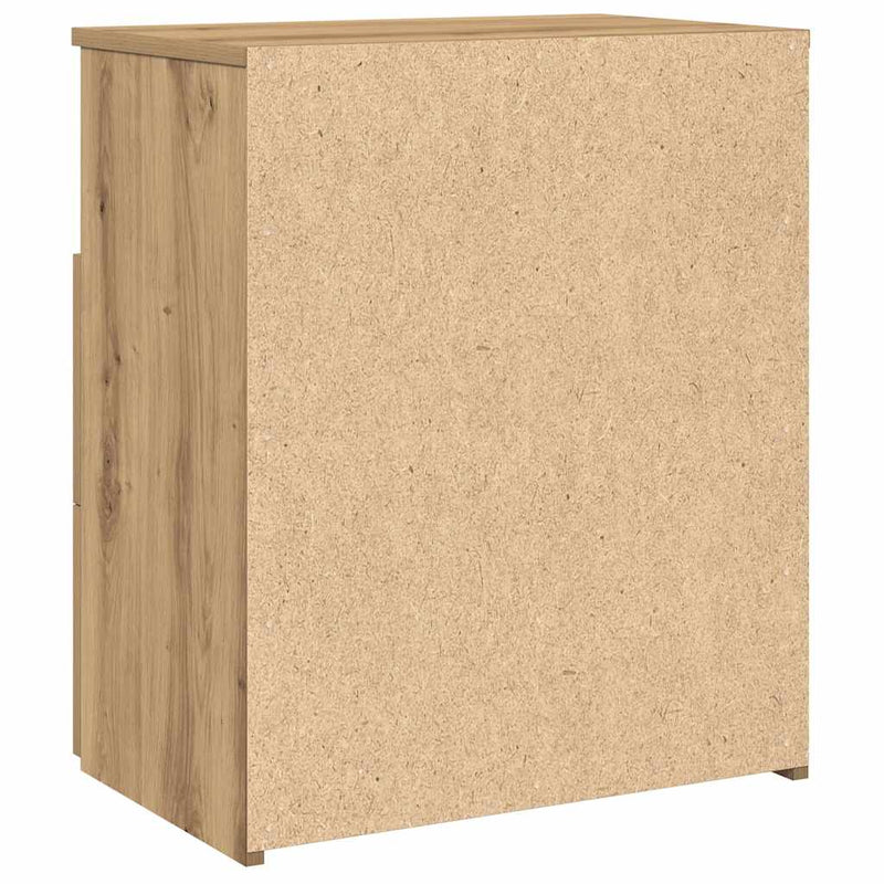 Noptiere, 2 buc., stejar artizanal, 50x32x60 cm, lemn prelucrat