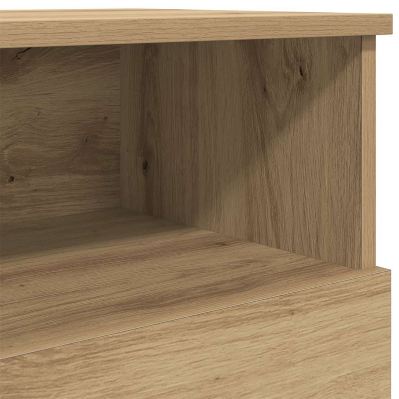 Noptiere, 2 buc., stejar artizanal, 50x32x60 cm, lemn prelucrat