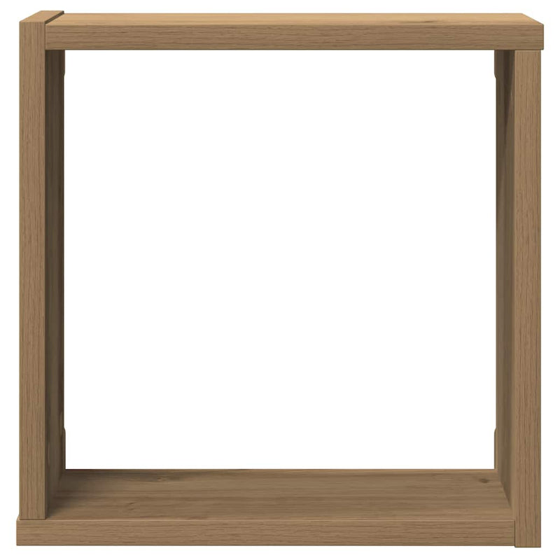 Rafturi de perete cub 2 buc. stejar artizanal, 30x15x30 cm lemn