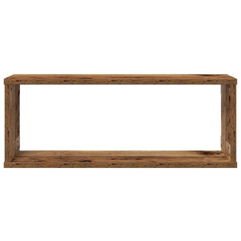 Rafturi perete cub 4 buc. lemn vechi 60x15x23cm, lemn prelucrat