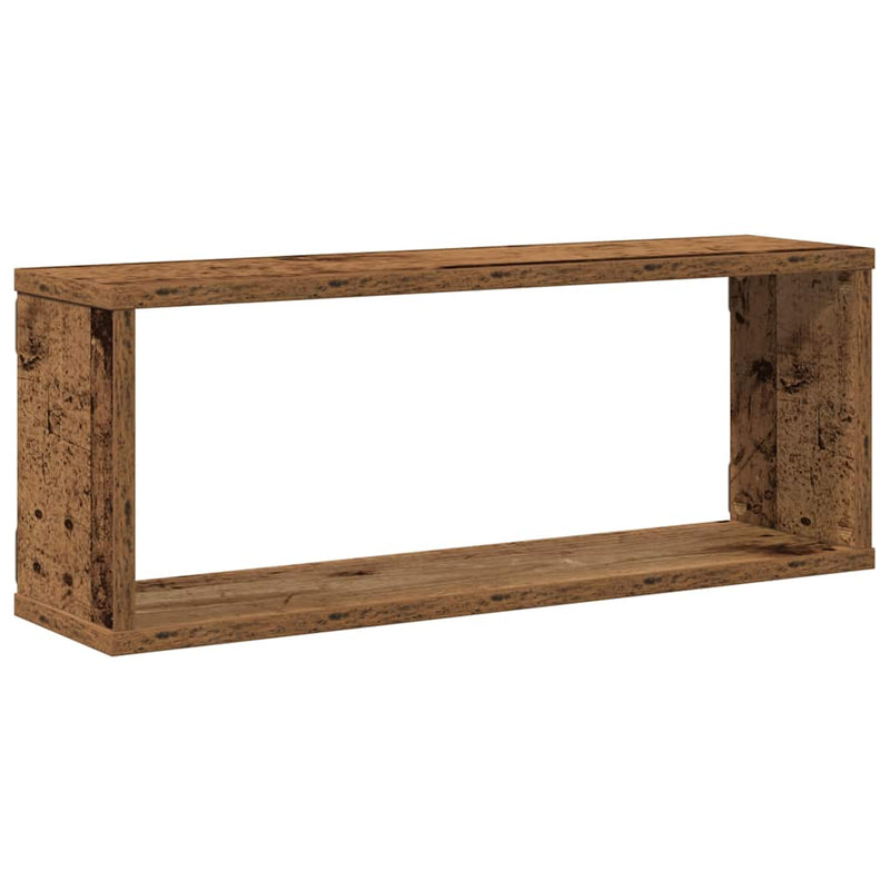 Rafturi perete cub 4 buc. lemn vechi 60x15x23cm, lemn prelucrat