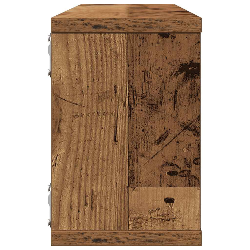 Rafturi perete cub 4 buc. lemn vechi 60x15x23cm, lemn prelucrat