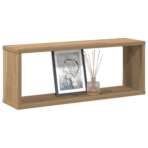 Rafturi de perete cub 2 buc. stejar artizanal, 60x15x23 cm lemn