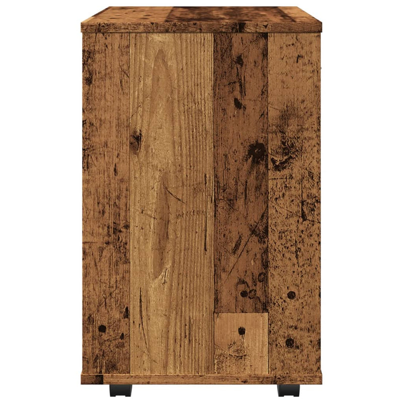 Dulap cu roți, lemn vechi, 46x36x59 cm, lemn prelucrat
