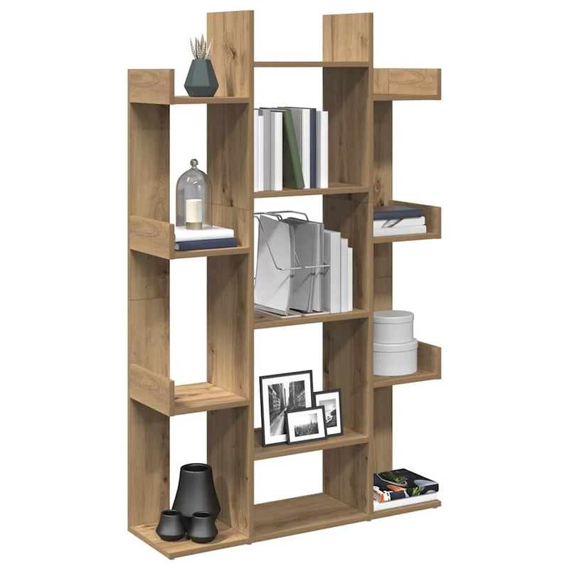 Bibliotecă, Stejar artizanal, 86x25,5x140 cm, lemn prelucrat