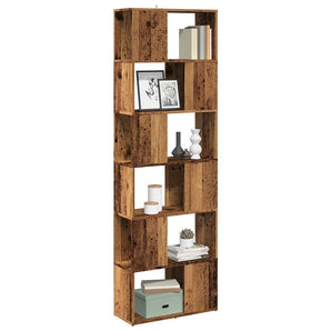 Bibliotecă/Separator de cameră, Lemn vechi, 60x24x186 cm