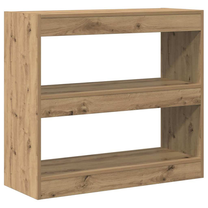 Bibliotecă/Separator de cameră, Stejar artizanal, 80x30x72 cm