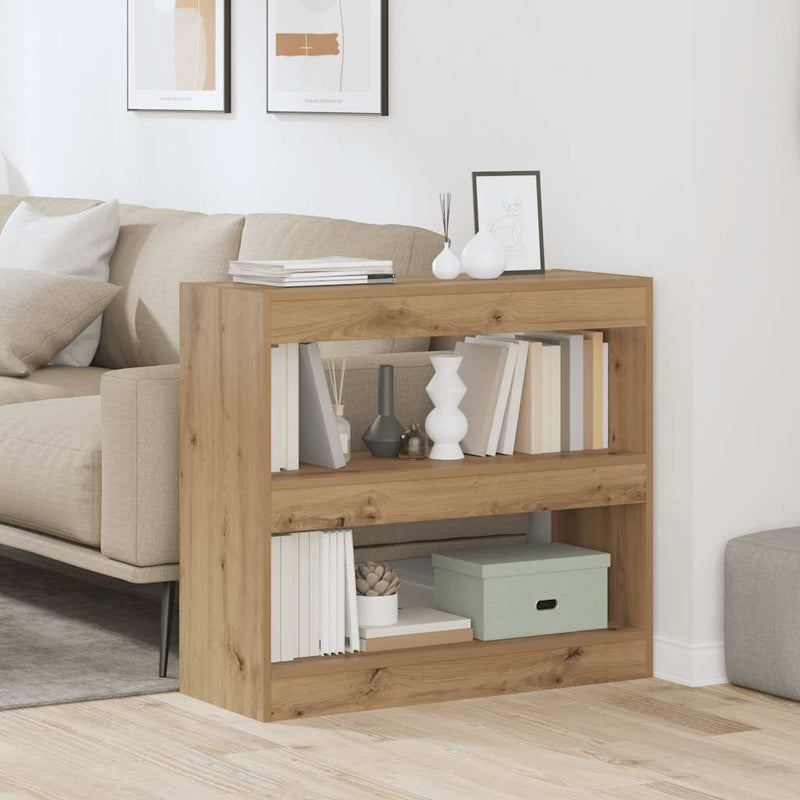 Bibliotecă/Separator de cameră, Stejar artizanal, 80x30x72 cm