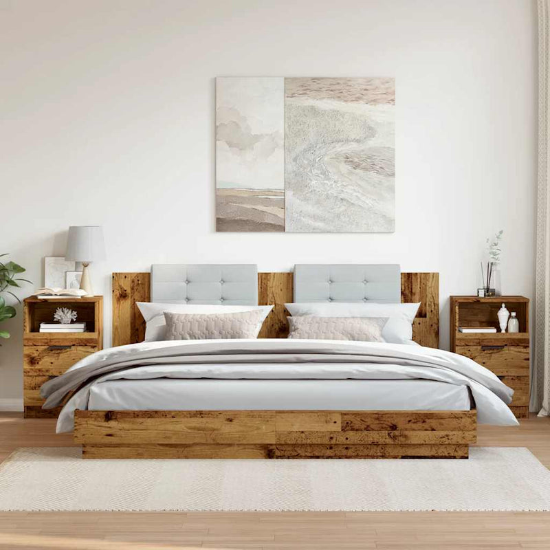 Bedside Cabinet 2 buc. Lemn vechi Small Engineered wood