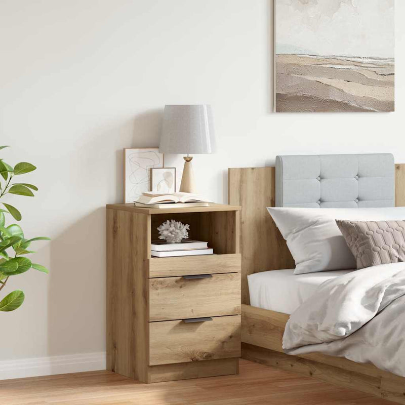 Bedside Cabinet Stejar Artizanal Medium Engineered Wood