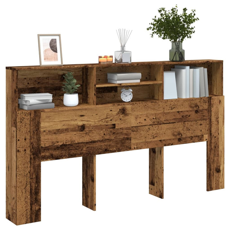Tăblie pat cu dulap, lemn vechi 180x19x103,5 cm lemn prelucrat