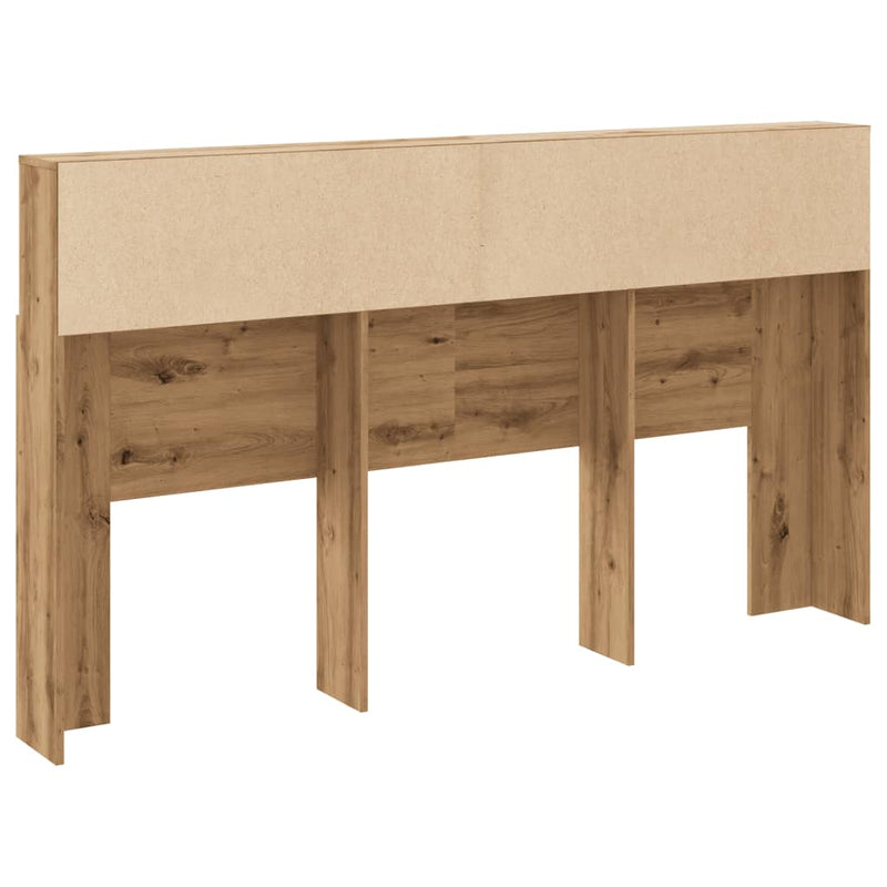 Dulap cu tăblie de pat, stejar artizanal, 180x19x103,5 cm, lemn stratificat