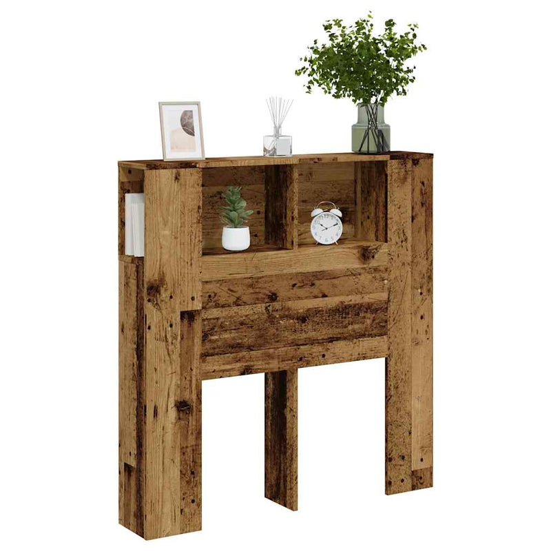 Tăblie pat cu dulap, lemn vechi 100x18,5x102,5 cm lemn prelucrat