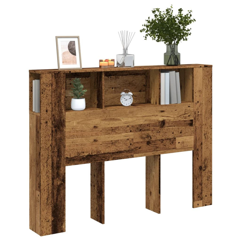 Tăblie pat cu dulap lemn vechi 140x18,5x102,5 cm lemn prelucrat