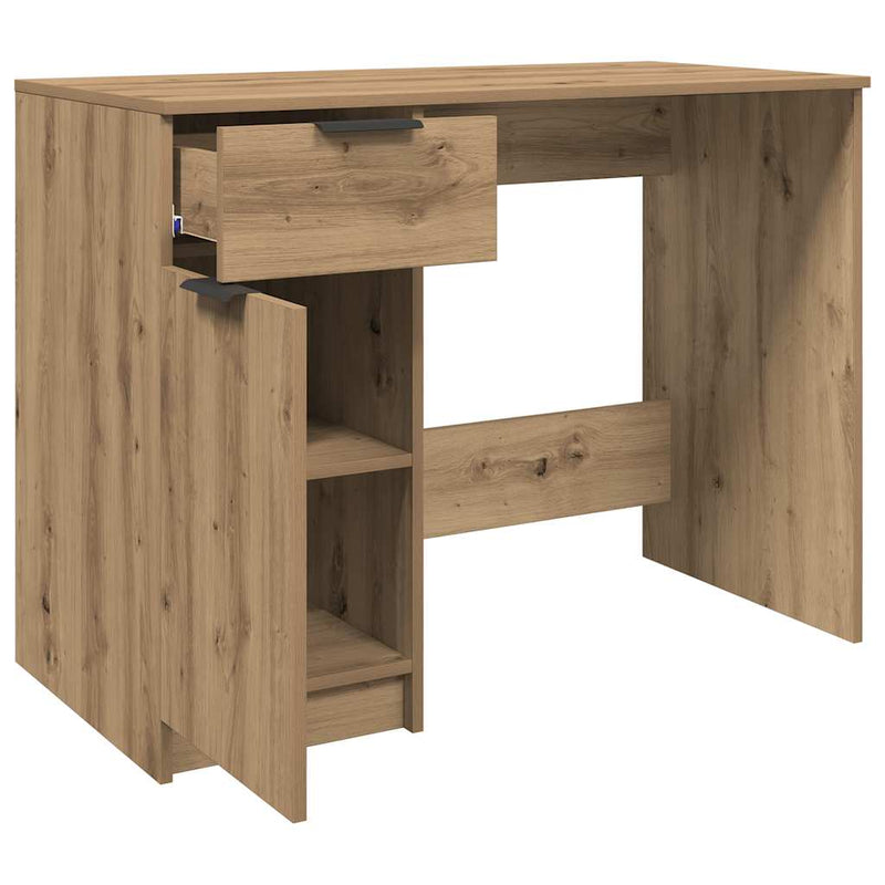 Birou, stejar artizanal, 100x50x75 cm, lemn prelucrat