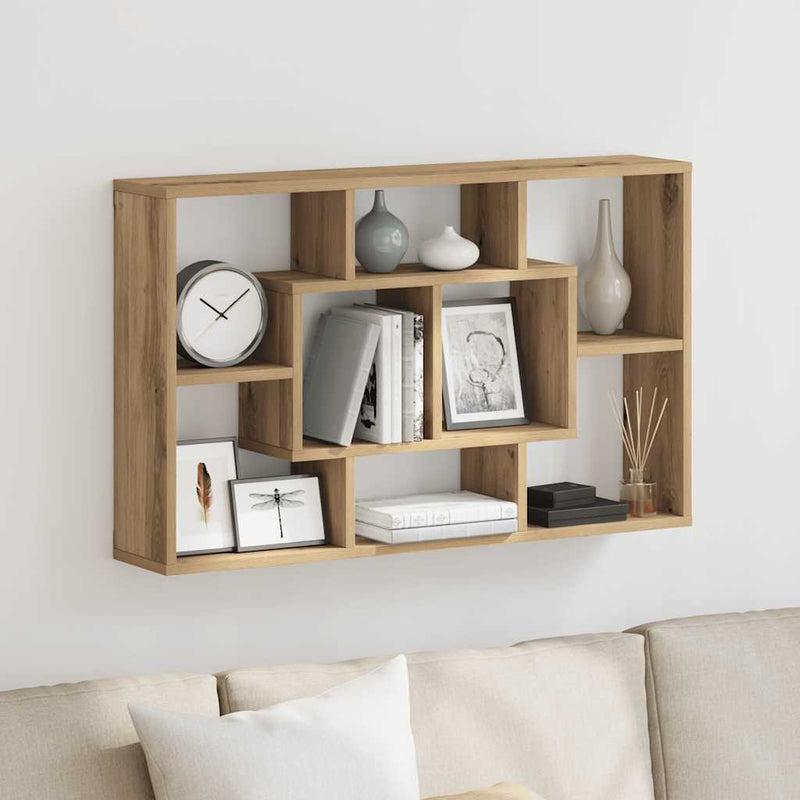 Raft de perete, stejar artizanal, 85x16x52,5 cm, lemn stratificat
