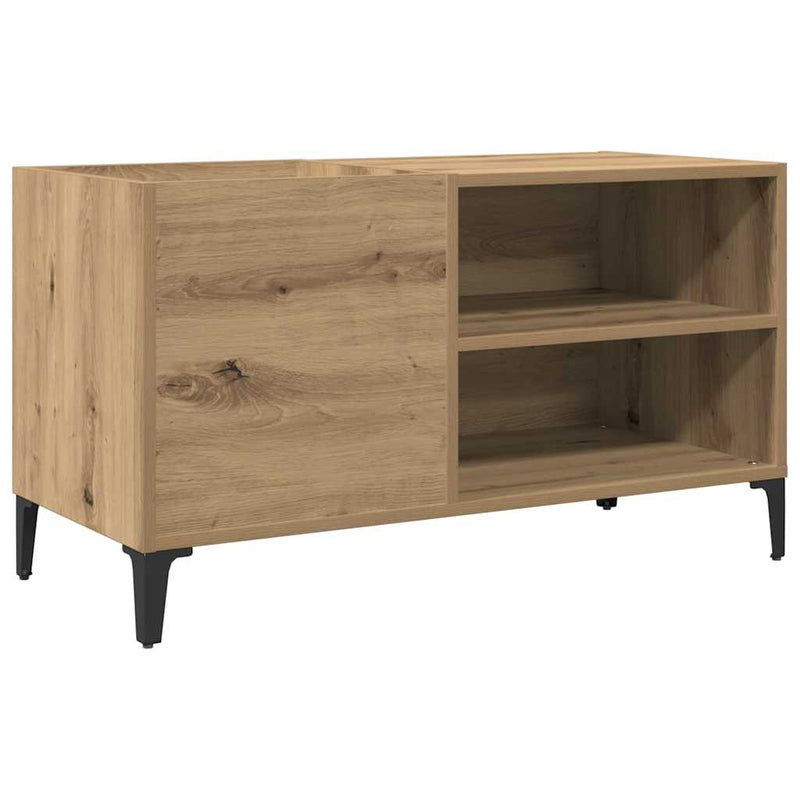 Dulap discuri stejar artizanal, 84,5x38x48 cm, lemn prelucrat