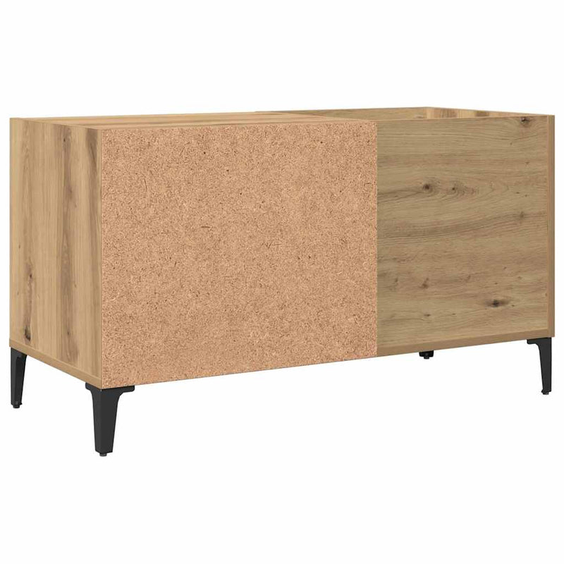 Dulap discuri stejar artizanal, 84,5x38x48 cm, lemn prelucrat