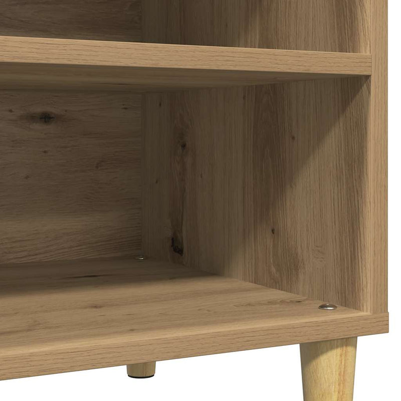 Dulap discuri stejar artizanal, 84,5x38x48 cm, lemn prelucrat