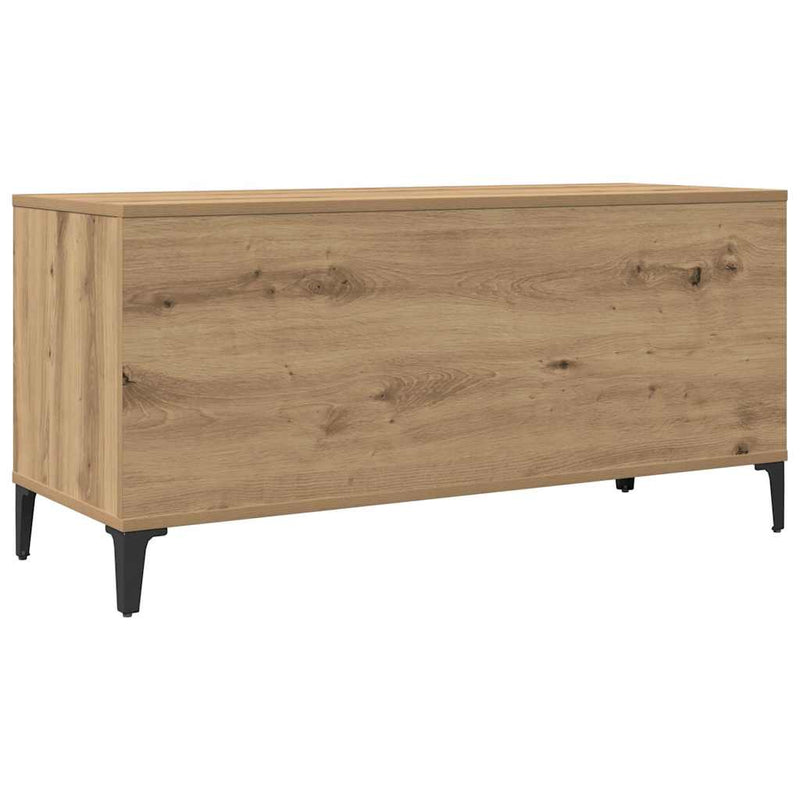 Dulap de discuri stejar artizanal, 100x38x48 cm, lemn prelucrat