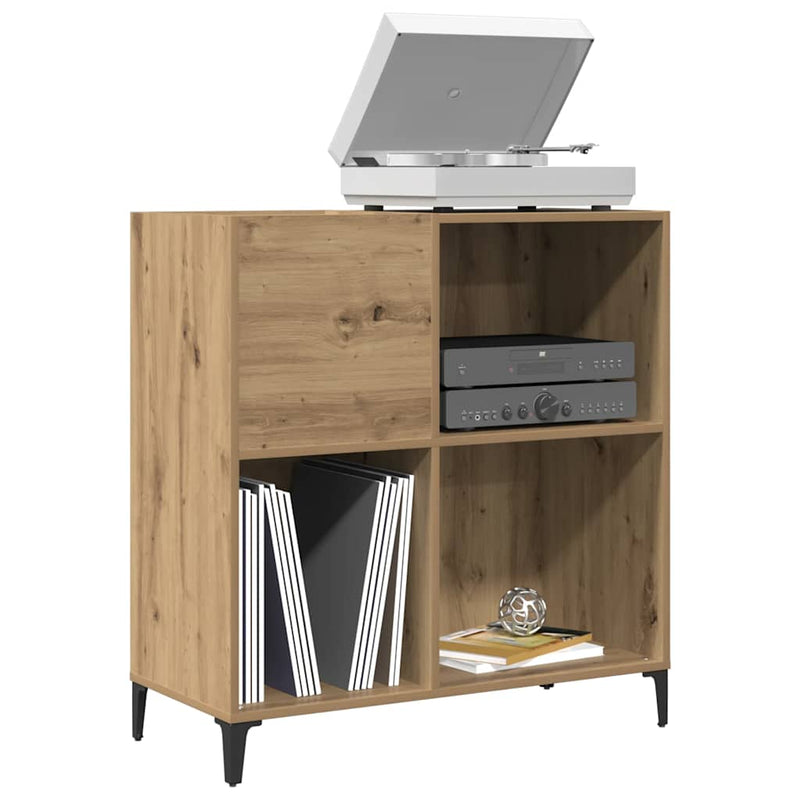 Dulap discuri stejar artizanal 84,5x38x89 cm lemn prelucrat