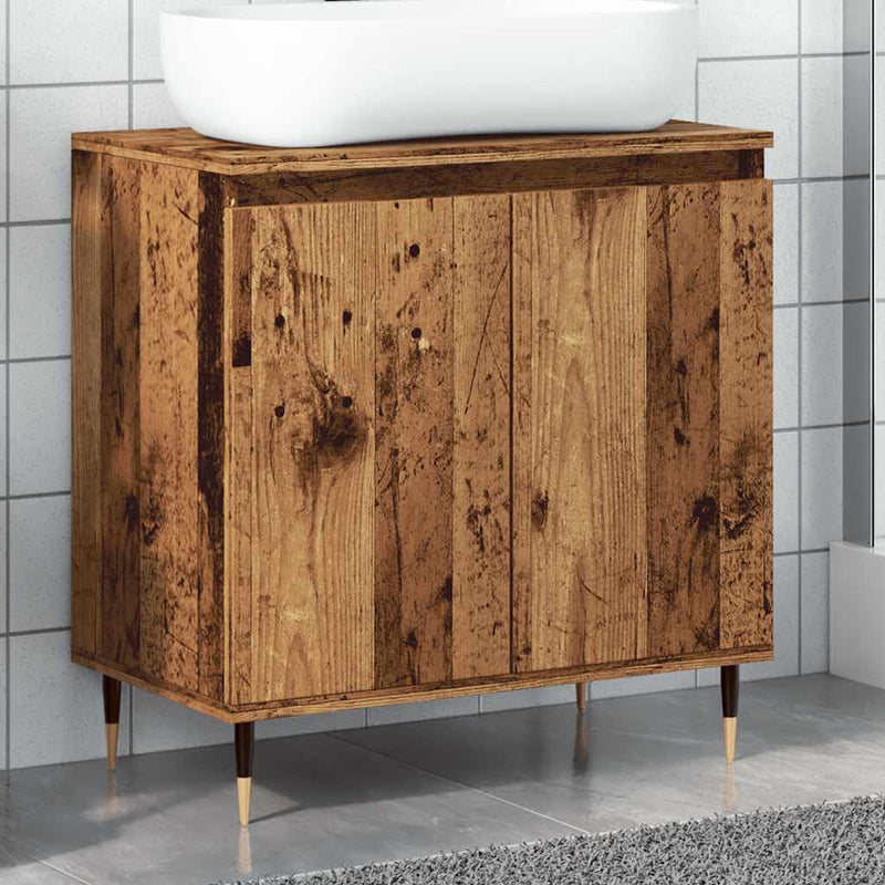 Dulap de baie, lemn vechi, 58x33x60 cm, lemn prelucrat