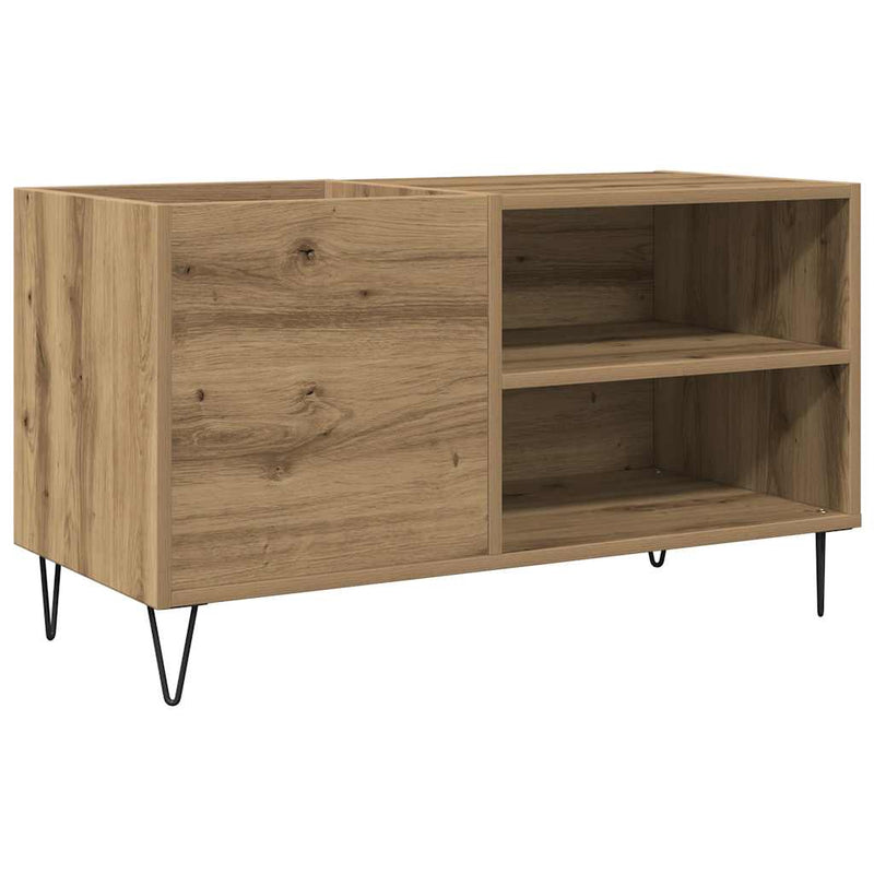 Dulap discuri stejar artizanal, 84,5x38x48 cm, lemn prelucrat