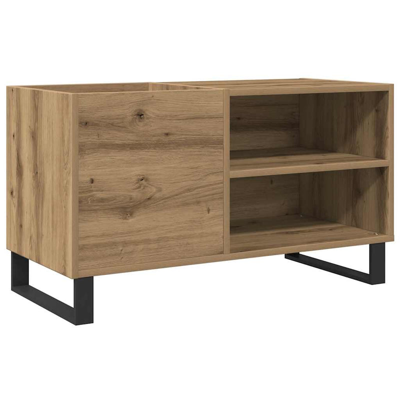 Dulap discuri stejar artizanal, 84,5x38x48 cm, lemn prelucrat